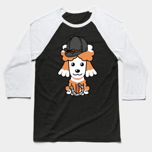 Funny Brown dog is ready for horse riding Baseball T-Shirt